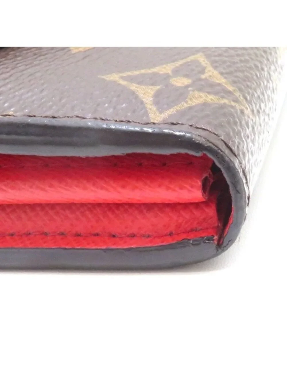 Louis Vuitton Portefeuille Sarah Monogram Coquelicot Wallet Canvas Brown